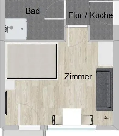Modernes 1-zimmer-apartment Mit Kueche, Parkplatz, Kostenfreiem Wlan Und Netflix *